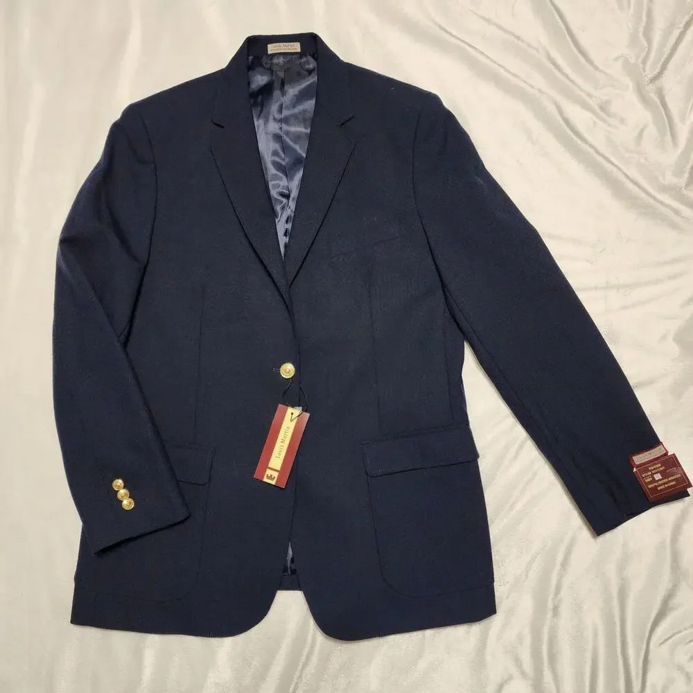 NWT Louis Martin Ladies Hopsack Poly/Wool Career Blazer Navy Blue, Size 12 - Picture 2 of 10